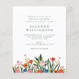 Budget Colorful Garden Blommigt Möhippa Inbjudan