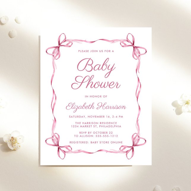 Budget Coquette Bågar Rosa Baby Girl Shower (Skapare uppladdad)
