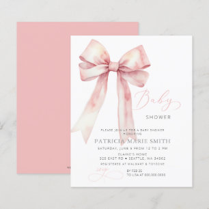 Budget Coquette Rosa Bow Girl Baby Shower