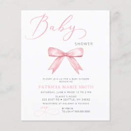 Budget Coquette Rosa Bow Girl Baby Shower