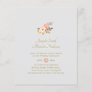 BUDGET Coral Guld Blommigt Bouquet Bröllop Flower