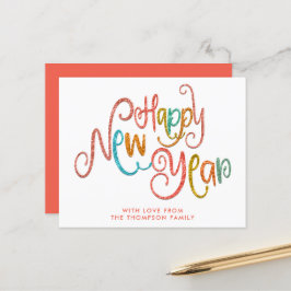 BUDGET Coral Teal Guld Glitter Gott nytt år