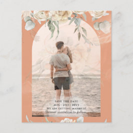 BUDGET Coral Terracotta Pampas Grass Bröllop Flygblad