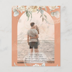 BUDGET Coral Terracotta Pampas Grass Bröllop Flygblad