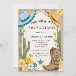 Budget cowboy Bleu gula västerländska stövlar filt Inbjudningar