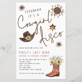 Budget Cowgirl Disco Bachelorette Party-inbjudan