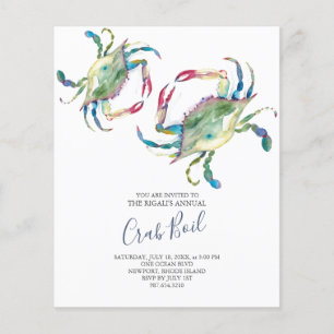 Budget Crab Boil Summer Party-inbjudan Flygblad