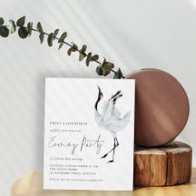 Budget Crane Bröllop Evening Party-inbjudan