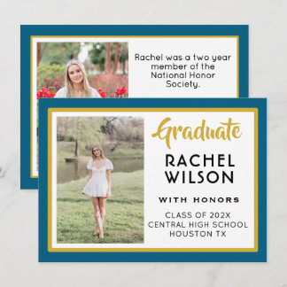 Budget Custom Photos Graduation Announcement Card Anteckningskort