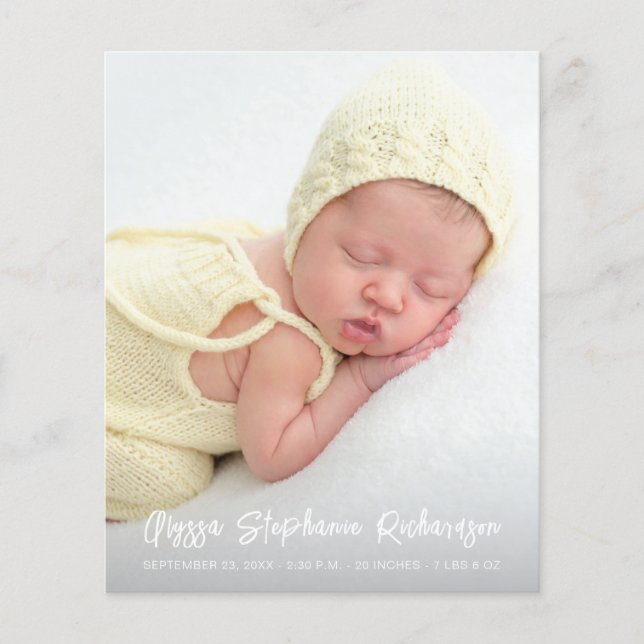 Budget Cute 4 Multi Photo Verti Baby-meddelande Flygblad (Framsidan)