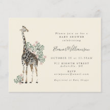 Budget Cute Blommigt Giraffe Simple Baby Shower