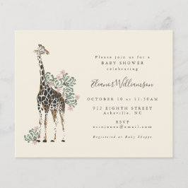 Budget Cute Blommigt Giraffe Simple Baby Shower