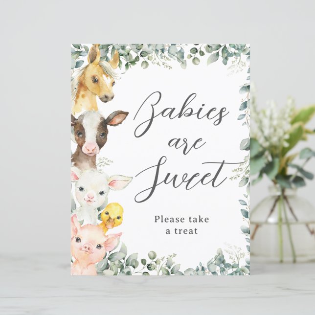 Budget Cute Boskap Baby är Sweet Treat Sign (Stående Fram)