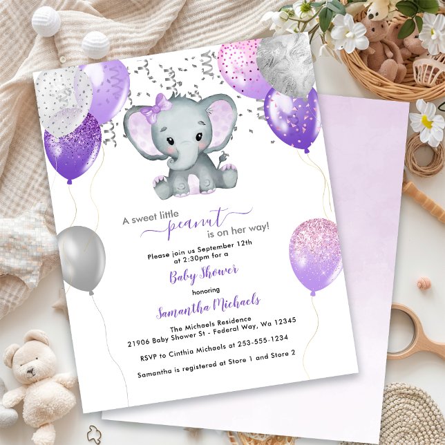 BUDGET Cute Elephant Girl Ballons Baby Shower (BUDGET Cute Elephant Girl Balloons Baby Shower)