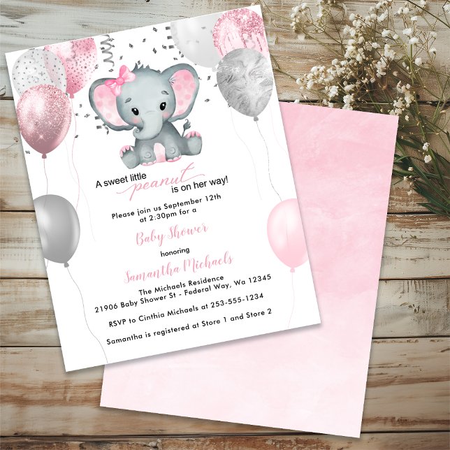 BUDGET Cute Elephant Girl Ballons Baby Shower (BUDGET Cute Elephant Girl Balloons Baby Shower)