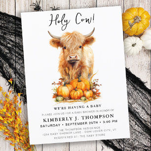 Budget Cute Highland Cow Höstumn Babyskor Inbjudan