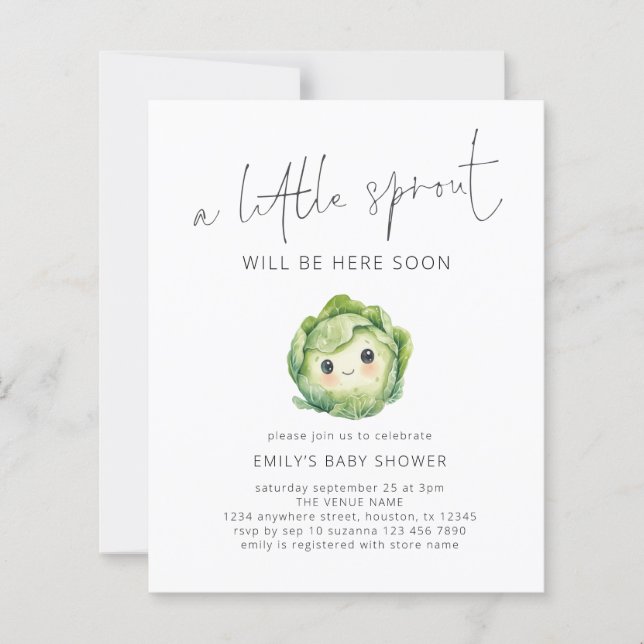Budget Cute Little Sprout Baby Shower (Framsida)