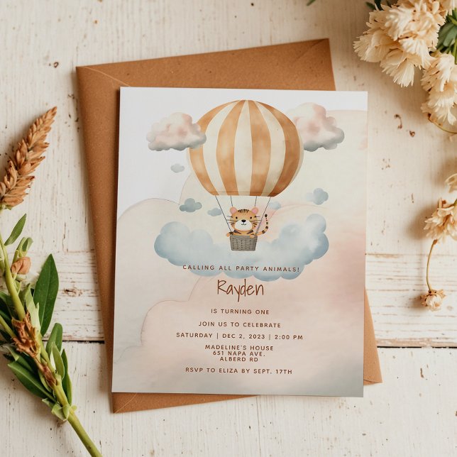 BUDGET Cute Tiger Luftballong 1:a födelsedag (Skapare uppladdad)