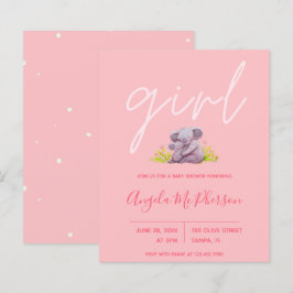 Budget | Cute Watercolor Koala Baby Shower Inbjuda