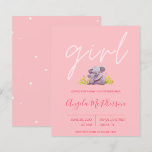 Budget Cute Watercolor Koala Baby Shower Inbjuda