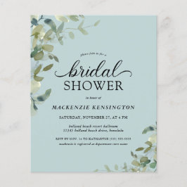 Budget Damblå Botanisk Bröllopsdusch