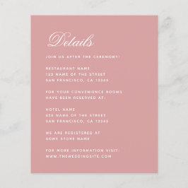 Budget Dammig Rosa Bröllopsdetaljer Enkel Rosa Kor