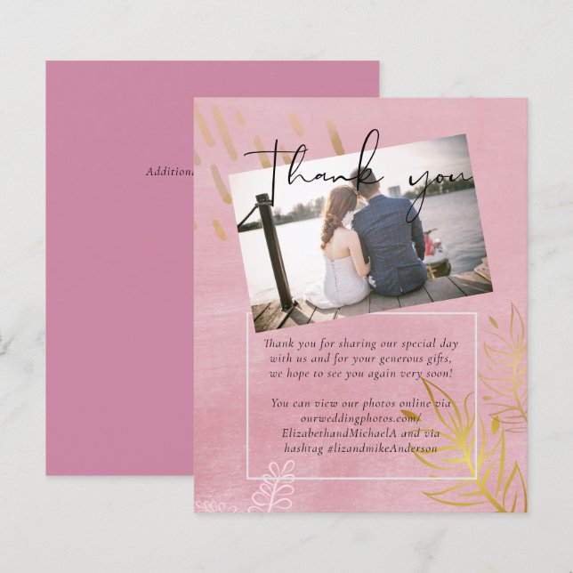 BUDGET Dammtorr Pink Guld Bröllop (Fram/baksida)