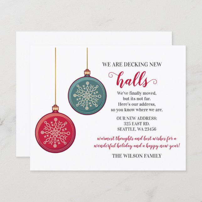 Budget Dekoration av de Nya Hallarna Flyttkort för (Fram/baksida)