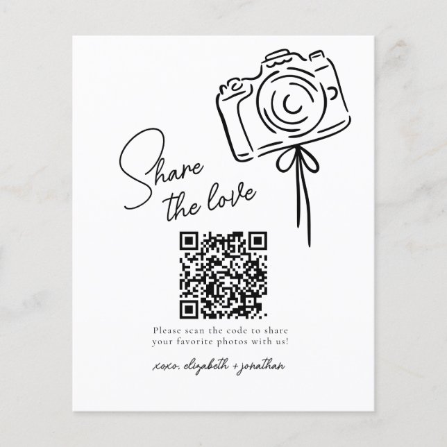 Budget Dela Kärlek Foto Dela QR-kod Bröllop (Framsida)