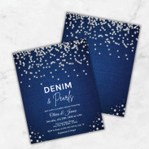 Budget Denim och Pearls Couples Shower-inbjudan