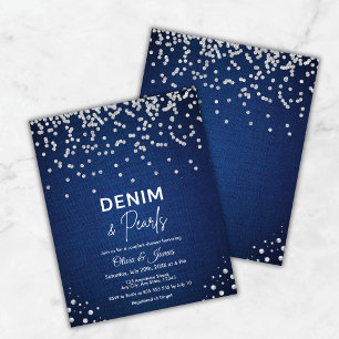 Budget Denim och Pearls Couples Shower-inbjudan