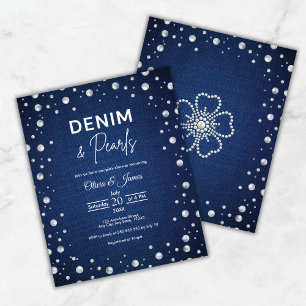 Budget Denim och Pearls Couples Shower Inbjudan