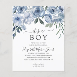 Budget Det är en pojkdofty Blue Blommigt Baby Show