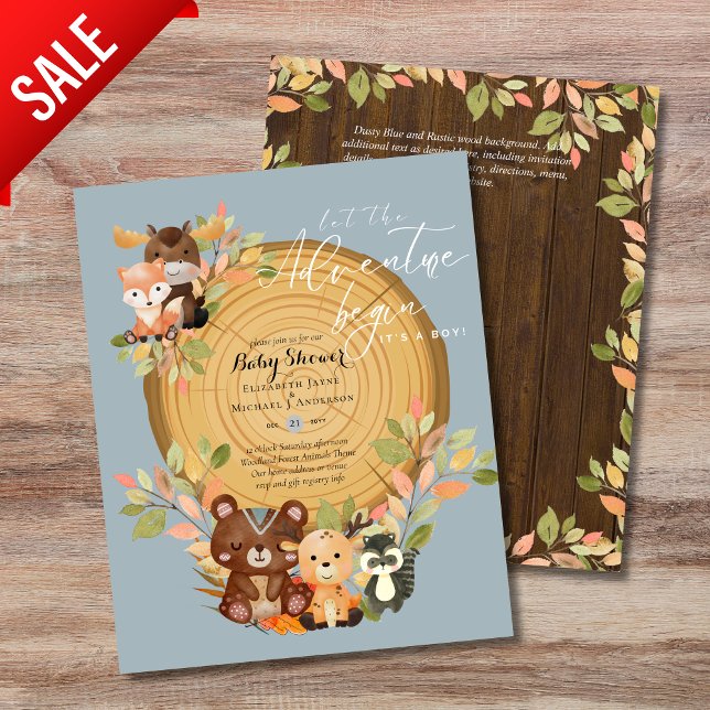 BUDGET DET ÄR ETT PYCKE WOODLAND ANIMALS Baby Show Flygblad (Skapare uppladdad)