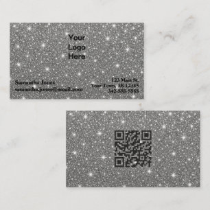 Budget Diamond Sparkly QR-kod Visitkort