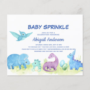 Budget Dinosaur Baby Sprinkle Cute-inbjudan Flygblad