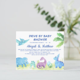 BUDGET Dinosaur Drive By Bebis Shower Inbjudan