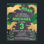 Budget Dinosaur Kids Boy Dino Birthday-inbjudan<br><div class="desc">Den här dinosauridesignen är underbar för födelsedagspojken i ditt liv. Ge är en dag med dinokarsten med den här dinokemiska designen med trex,  triceratops,  brontosaurus och raptor.</div>