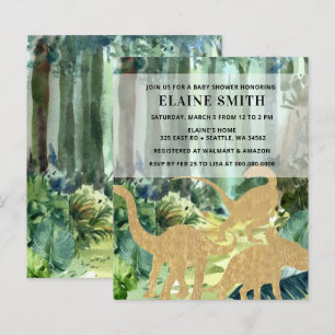 Budget Dinosaur Unisex Baby Shower Inbjudan
