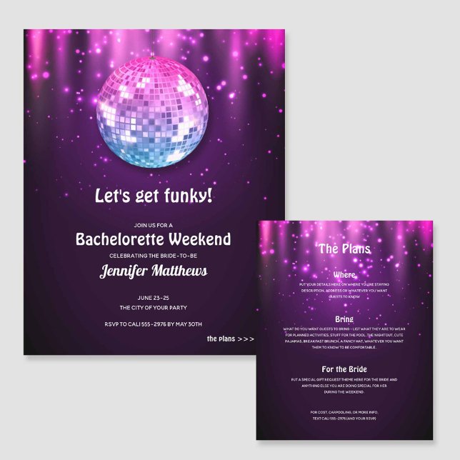 Budget Disco Bachelorette Party-inbjudningar (Skapare uppladdad)