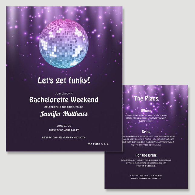 Budget Disco Bachelorette Party-inbjudningar (Skapare uppladdad)