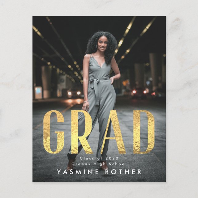 Budget Djärv Guldpräglad GRAD Fotoannonsering (Framsida)