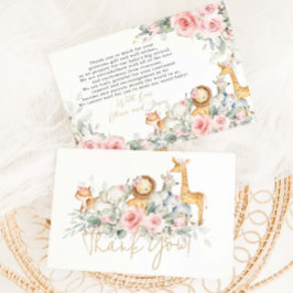 Budget Djur i djungeln Blommig Baby Shower Tackkor Anteckningskort