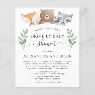 Budget Drive By Baby Shower Woodland Eukalyptus