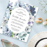 Budget Dusty Blue Blommigt 40:e födelsedagsinbjuda<br><div class="desc">Dusty blue peonies,  ro och vismblommor utgör en mycket söt blommigt ram kring er födelsedagsfest.</div>