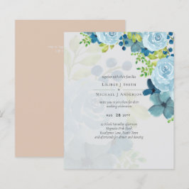 Budget Dusty Blue Blommigt Bröllop