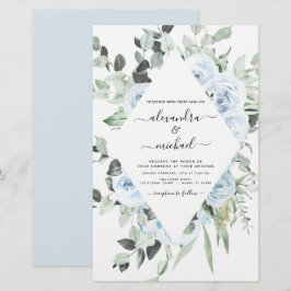 Budget Dusty Blue Blommigt Greenery Bröllop