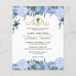 Budget Dusty Blue Blommigt Victorian Möhippa