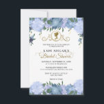 BUDGET Dusty Blue Blommigt Victorian Möhippa Anteckningskort<br><div class="desc">Modern klassisk Elegant klassad som  blommigt i rosa,  vattenfärg segrare i party möhippa.</div>