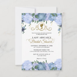 BUDGET Dusty Blue Blommigt Victorian Möhippa Anteckningskort